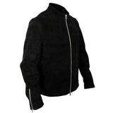 Men's Suede Leather Jacket, Zip Front | Black