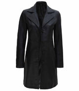 Women's Real Leather Car Coat | Black