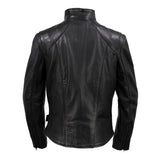 Women's Café Racer Motorcycle Leather Jacket | Black