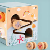 Tiny Tides Activity Cube – 6-in-1 Wooden Montessori Toy