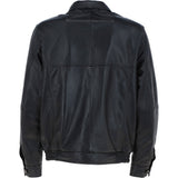 Men' Genuine Classic Leather Jacket | Black & Blue