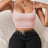 Versatile Summer Crop Top, Backless Spaghetti Strap Cami For Women