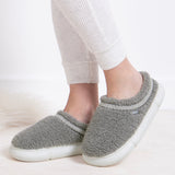 Totes Isotoner BORG CLOUD SWEPT BACK MULE Womens Mule Slippers Grey