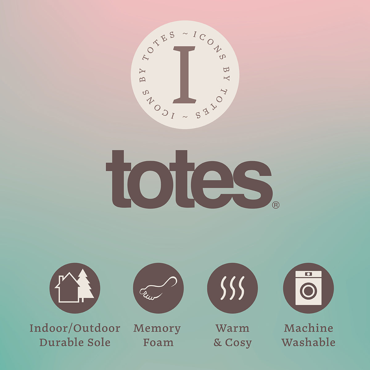 Totes Isotoner BORG CLOUD SWEPT BACK MULE Womens Mule Slippers Grey