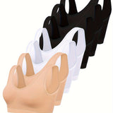 7pcs Solid Seamless Bra, Comfy & Breathable Women's Lingerie & Underwear Sporty