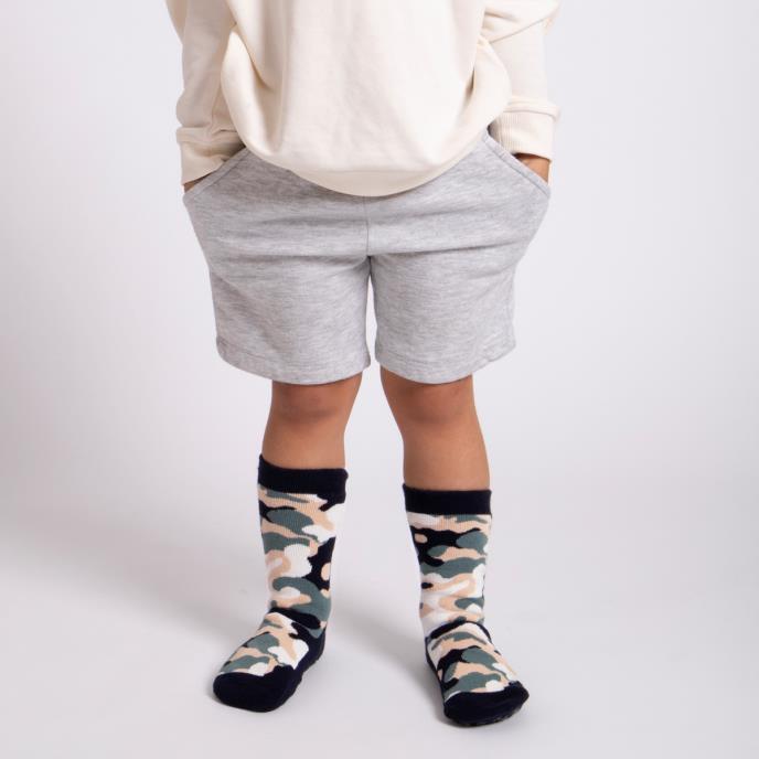 Totes Toasties ORIGINAL SLIPPER-SOX (Twin Pack) Kids Dino/Camo