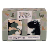 Totes Toasties ORIGINAL SLIPPER-SOX (Twin Pack) Kids Dino/Camo