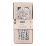 Totes Toasties LUXURY SPARKLE Pom Slipper-Sox Womens Grey