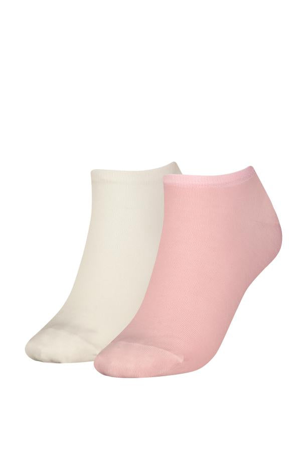 Tommy Hilfiger 2 Pack Trainer Womens Ankle Socks Pink/White
