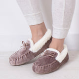 Totes Toasties VELOUR MOCCASIN Slippers Womens Mink