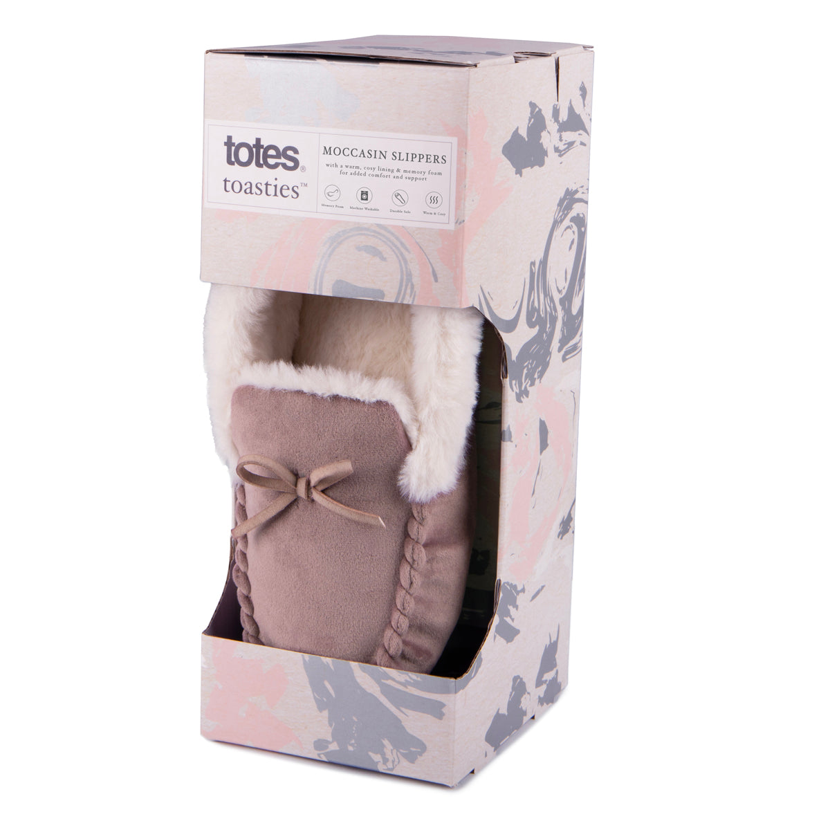 Totes Toasties VELOUR MOCCASIN Slippers Womens Mink