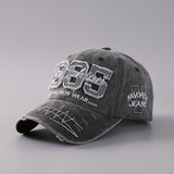 Vintage Lightweight Inspired Distressed Adjustable Baseball Cap with Embroidered Letters