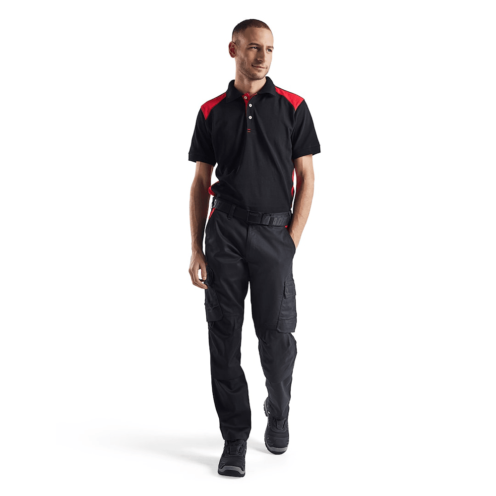 Blaklader 1448 Industry Stretch Kneepad Trousers Black/Red
