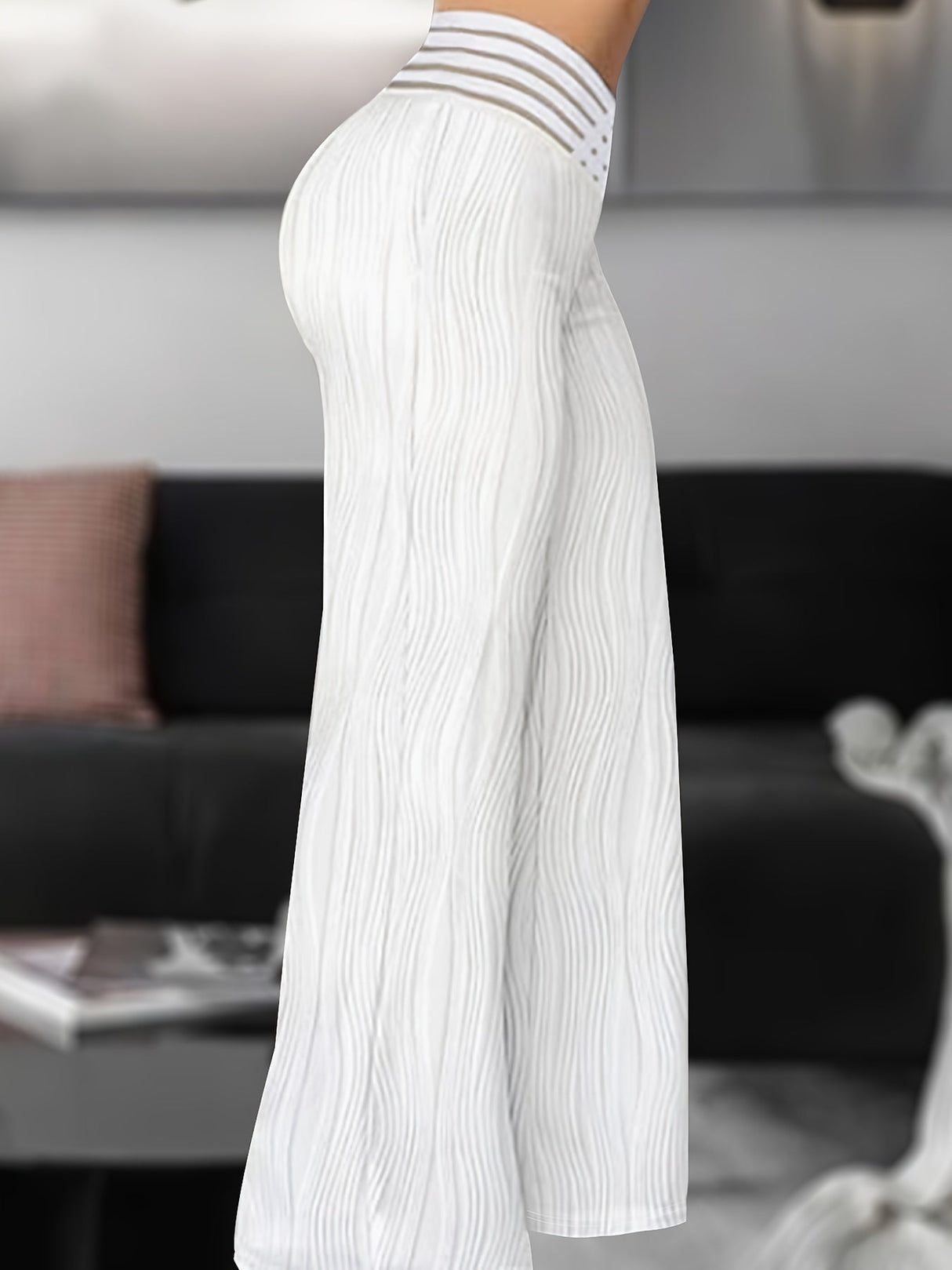 Solid Color Wide Leg Pants, Y2K High Waist Loose Pants For Every Day Women's Trousers