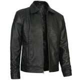 Men's Vintage Harrington Leather Jacket | Black