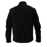 Men's Suede Leather Jacket, Zip Front | Black