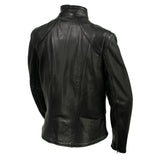 Women's Café Racer Motorcycle Leather Jacket | Black