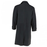 Men's Full Length Leather Overcoat With Shirt Collar Style | Black