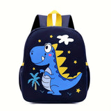 Stylish Cartoon Design Youngsters' Backpack with Adjustable Straps, Spacious Interior & Side Pockets - Durable Nylon Material for Boys & Girls
