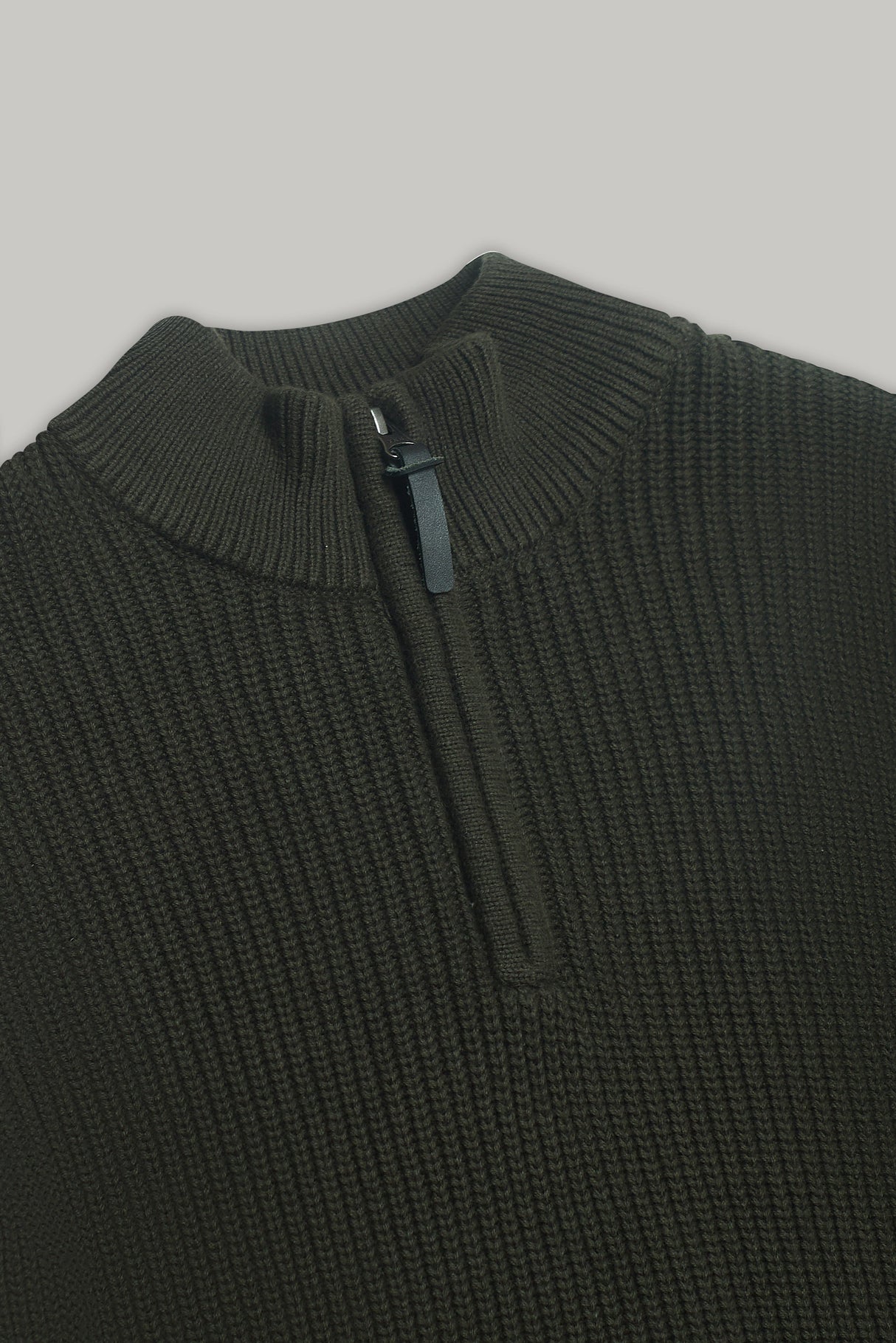 J Hailey Quarter Zip Knit -  Dark Sage