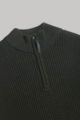 J Hailey Quarter Zip Knit -  Dark Sage