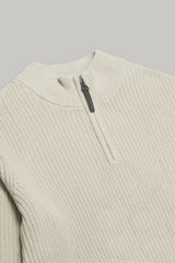 J Hailey Quarter Zip Knit -  Putty
