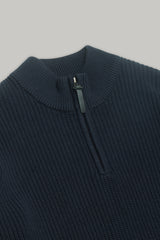 J Hailey Quarter Zip Knit -  Dark Midnight