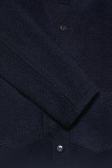 Fleming V-Neck Shacket - Navy Casentino Wool