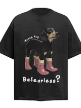 Men's Funny Dog Round Neck Casual T-Shirt