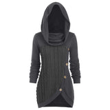 Pile pile collar hooded sweater
