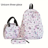 3pcs Casual Shoulder Backpack Set, New Fashionable Simple Large Capacity Lightweight Casual Backpack