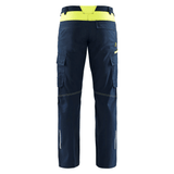 Blaklader 1448 Industry Stretch Kneepad Trousers Dark Navy Blue/Hi-Vis Yellow