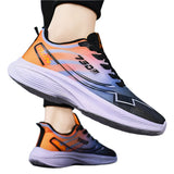 Men's Breathable Geometric Sports Shoes, Low Top Lace-up Hiking & Outdoor Sneakers