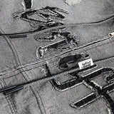 Irregular Stitching Hooded Denim Jacket for Women