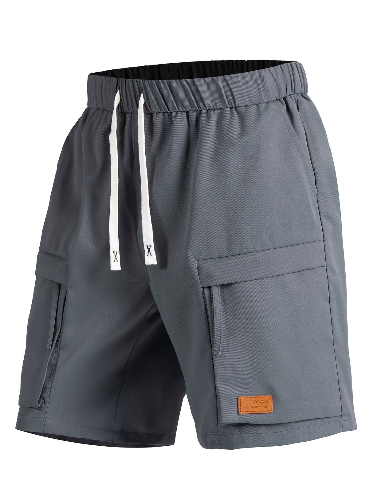 4pcs Men's Casual Cargo Shorts with Elastic Drawstring Waist & Multiple Pockets - Lightweight Summer Non-Stretch Fabric, Regular Fit