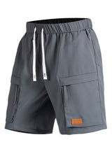 4pcs Men's Casual Cargo Shorts with Elastic Drawstring Waist & Multiple Pockets - Lightweight Summer Non-Stretch Fabric, Regular Fit