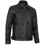 Men's Vintage Harrington Leather Jacket | Black
