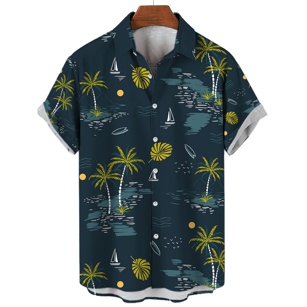 Men’s Summer Vintage V-Neck Shirt – Lightweight Casual Tee