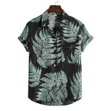 Men’s Short Sleeve Printed Beach Shirt – Casual Summer Hawaiian Tee