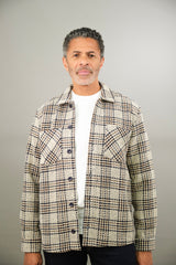 Bart Overshirt - Dogtooth Stone Brown Black