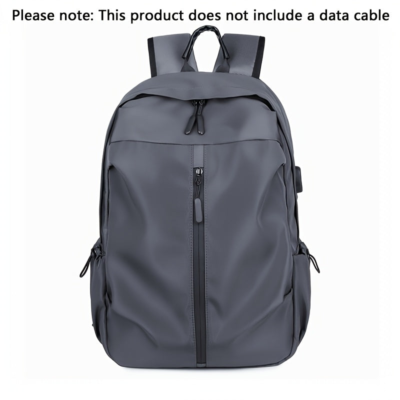 Men's fashionable solid color backpack - lightweight and durable, suitable for sports, travel, and commuting, with laptop compartment