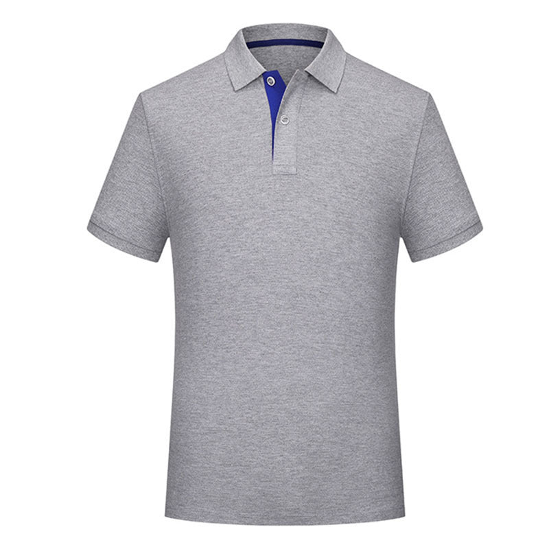 Men’s Solid Color Polo Collar Casual T-Shirt – Classic Slim Fit, Breathable Cotton