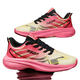 Men's Breathable Geometric Sports Shoes, Low Top Lace-up Hiking & Outdoor Sneakers