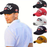 Maple Leaf Baseball Adjustable Unisex Golf Hat with Canada Design