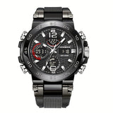 Men's Dual Display Digital Military Quartz Watch Featuring an Alarm Clock, Chronograph, And Multifunctional Luminous Capabilities