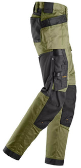 Snickers 6247 Khaki Green AllroundWork Women's Stretch Trousers Holster Pockets
