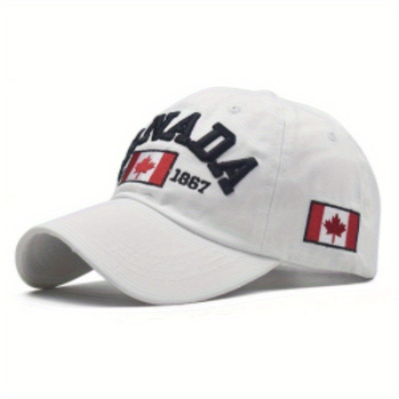 Maple Leaf Baseball Adjustable Unisex Golf Hat with Canada Design