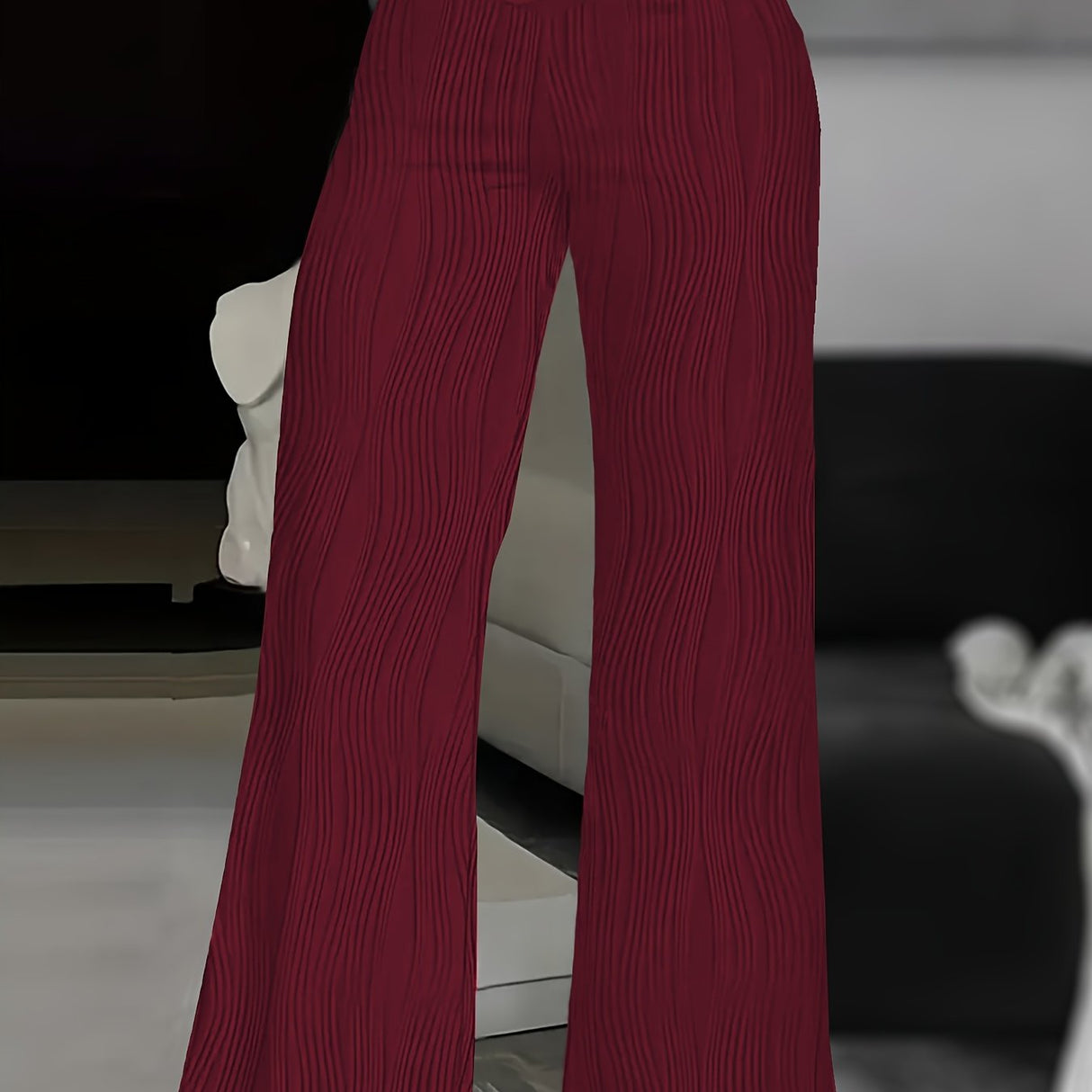 Solid Color Wide Leg Pants, Y2K High Waist Loose Pants For Every Day Women's Trousers