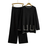 Women’s Knitted Suit – New Western Style Mid-Length Cardigan & Matching Pants