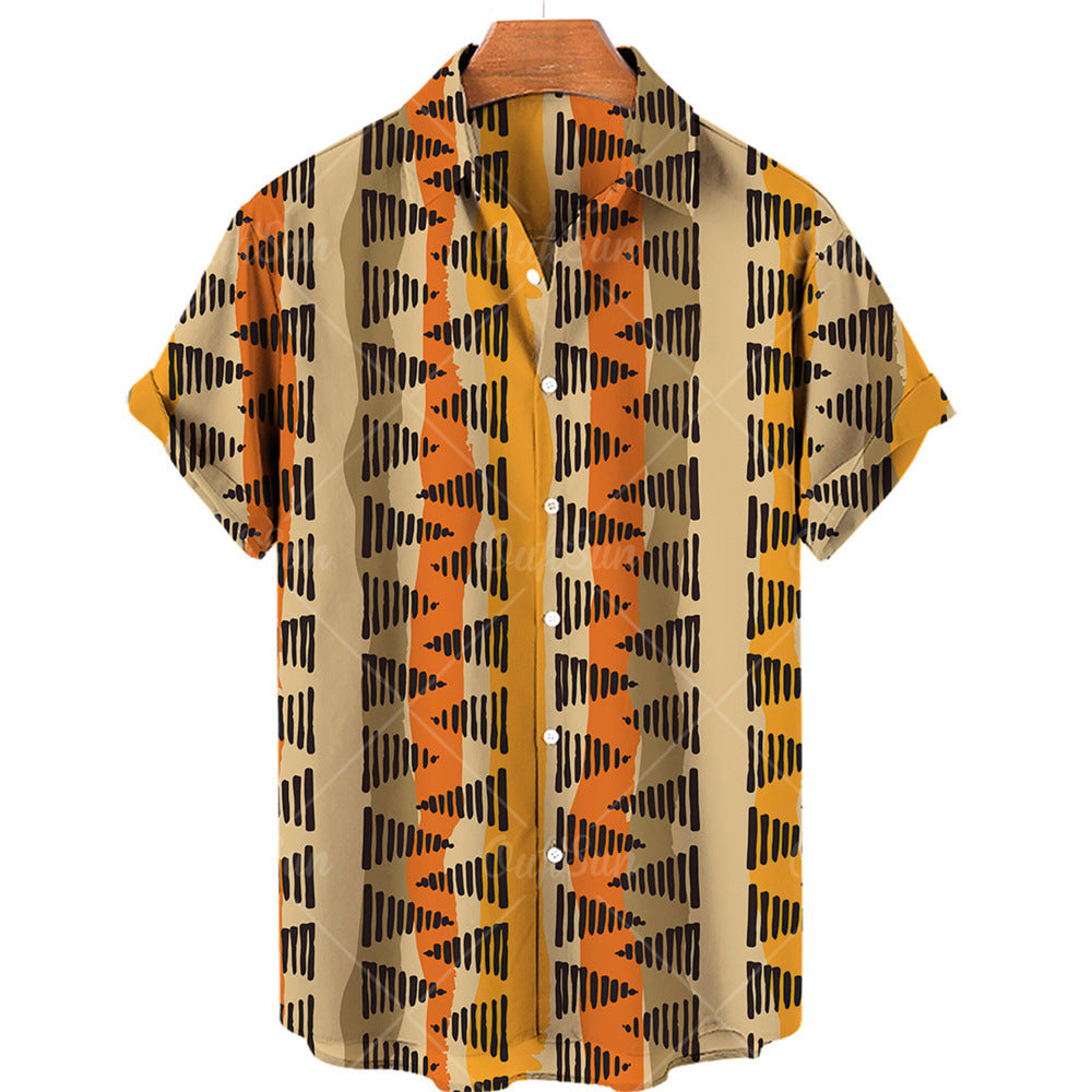 Men’s Summer Vintage V-Neck Shirt – Lightweight Casual Tee